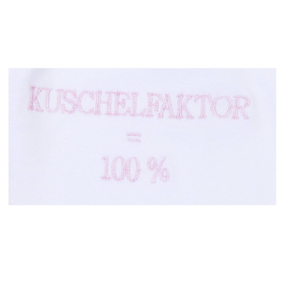 Milarda Baby Body Wickelbody "Kuschelfaktor = 100%", weiß-rosa, Gr. 50-56