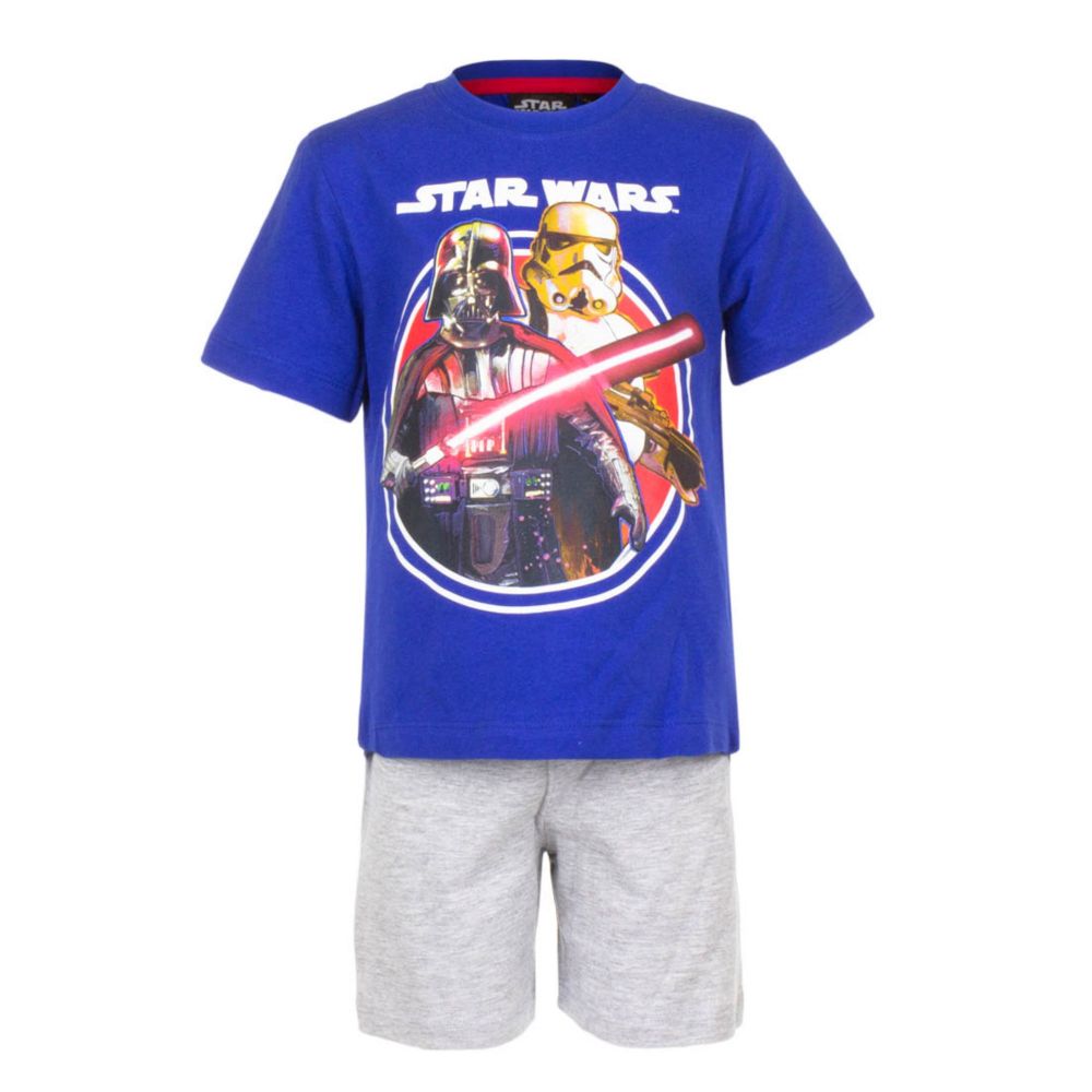Star Wars Shorty Pyjama, blau-grau, Gr. 104-140